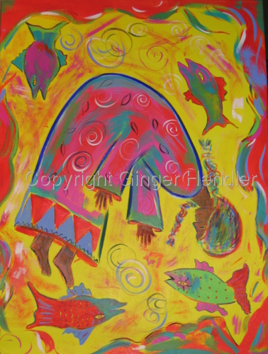 Painting-Allegorical-I Swim With the Fish