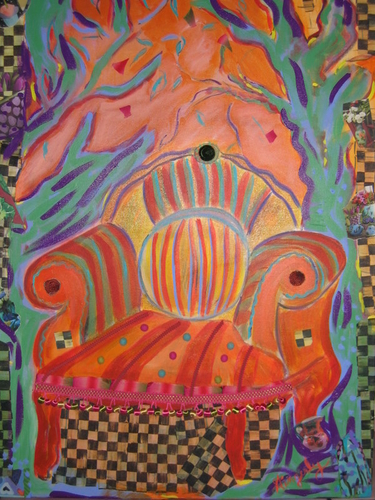 Mixed Media-Representational-The Eclectic Chair in Wonderland
