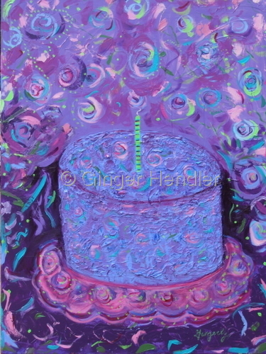 Painting-Fantasy- Blue Cake 