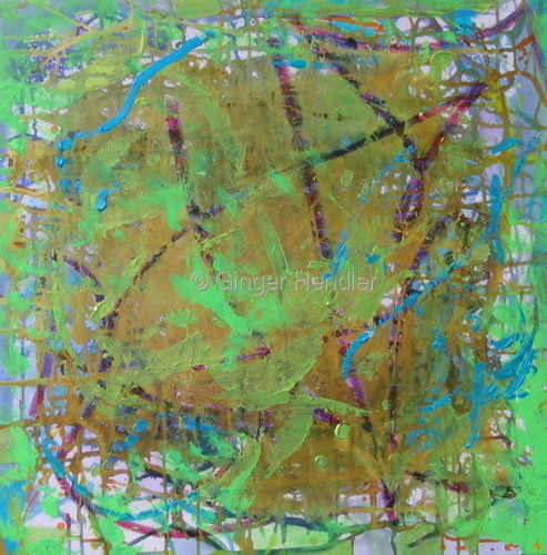 Painting-Abstract-Inner Journey in Green