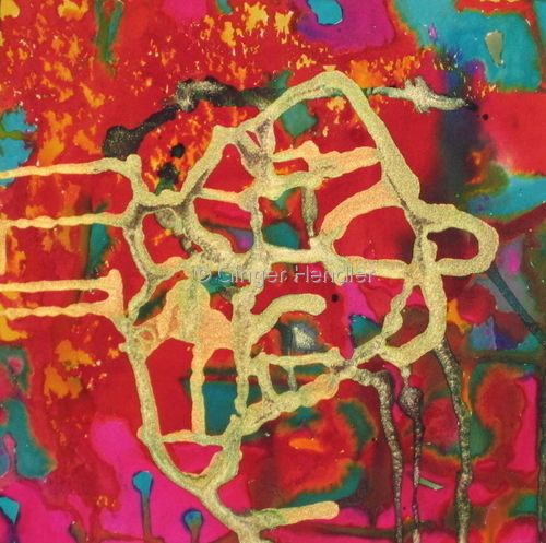Painting-Abstract-Dripping Green
