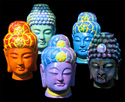 Sculpture--WoodBuddha Heads (#1-#5)