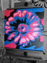 Painting--AcrylicDaisy (Red and Blue)