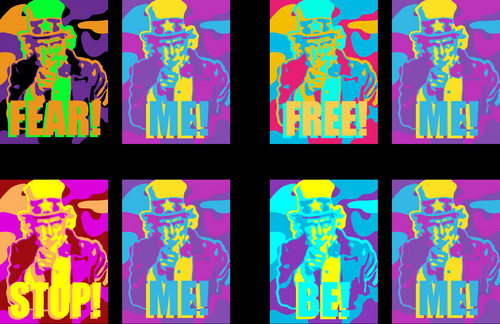 Print Making-Urban-Fear! Free! Stop! Be! Me!