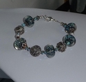 Hues of Blue Artisan Lampwork Bracelet