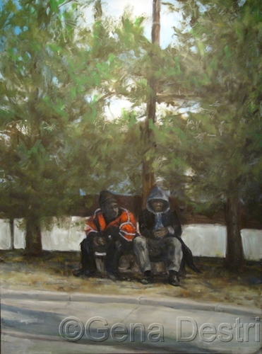 Painting-Oil-Watching and Waiting