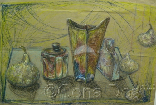 Drawing-Pastels-Pear Still Life