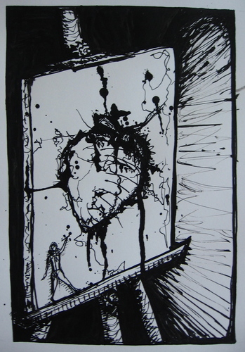 Drawing-Ink-The Heart is on the Canvas, See?