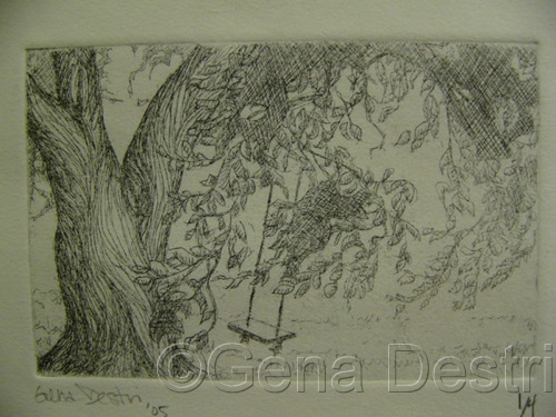 Print Making-Etchings-Tree Swinging