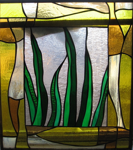 Glass-Colored-Grass Blades in Glass