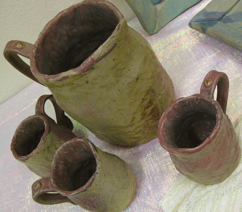 Ceramics-Stoneware-Pitcher & Mug Set