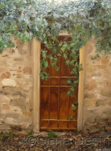 Painting-Oil-Italian Door - Florence 2