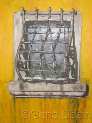 Painting-Oil-Italian Window - Viterbo