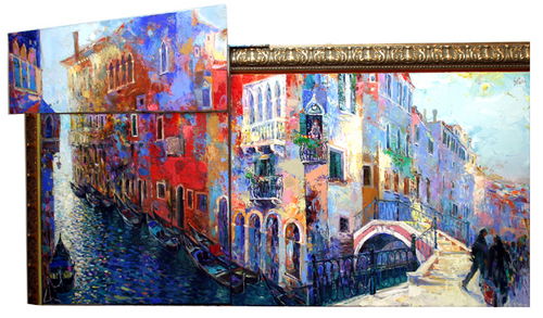 Painting-Cityscape-Venice 12 (shaped canvas)