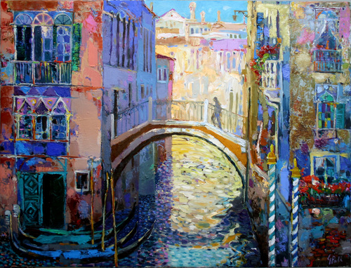 Painting-Venice on spring day