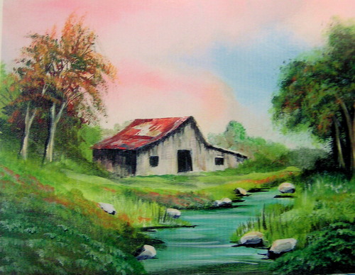 Barn and Creek