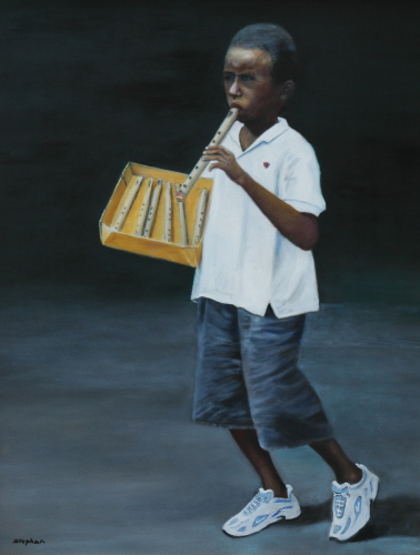 Painting-Oil-The Flute Seller