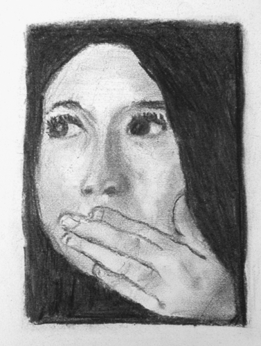 Drawing-Charcoal-Woman at the Cross