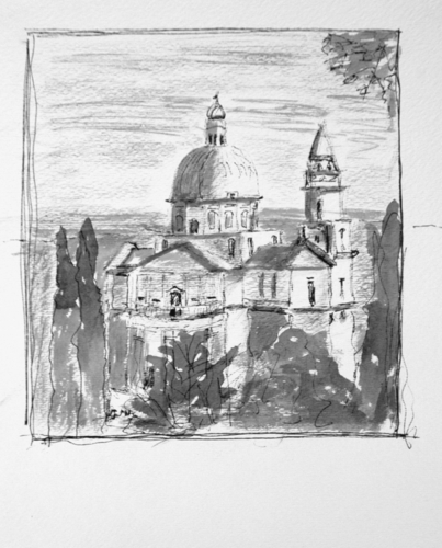 Drawing-Ink-Italian Cathedral