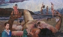  figurative painting, beached whale, -  Painting