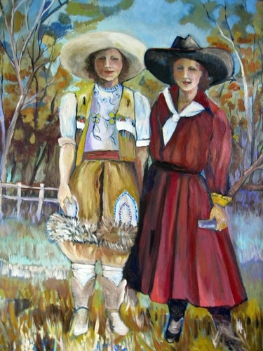 Painting-Portrait-Two Rodeo Queens