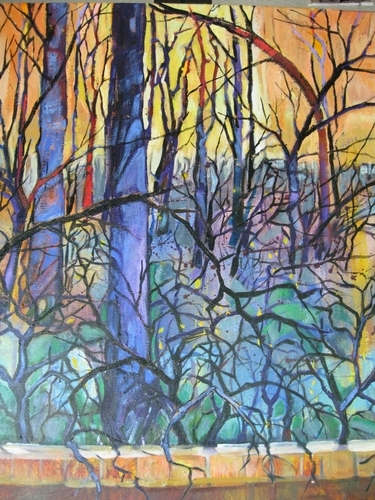 Painting-Afternoon Winter Trees