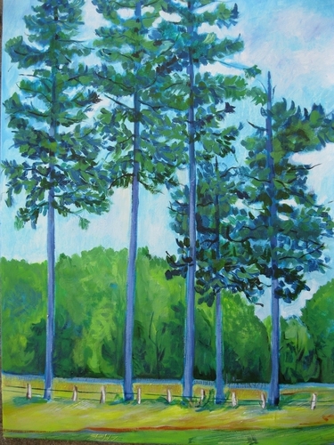 Painting-East Texas pines