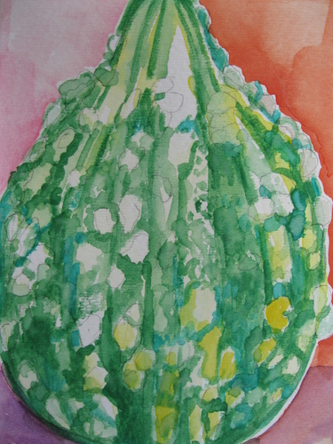 Painting-Botanical-Green Gourd