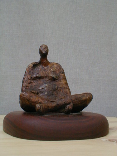 Sculpture-Figurative-Flat fat seated woman