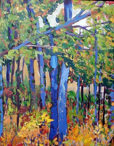 Painting-Landscape-Trees in the woods