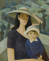 Woman and Child on Hillside