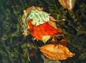 Tumbling Down the River Representational colorful leaves in the river (thumbnail)