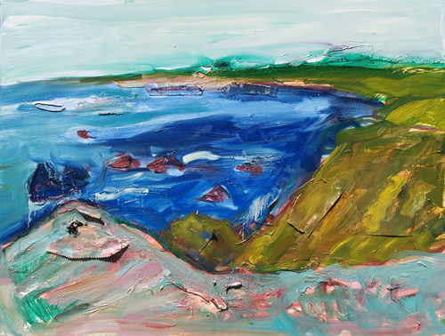 Painting-Seascape-my favorite green rocks