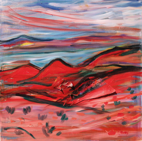 Painting-Landscape-red hot canyon