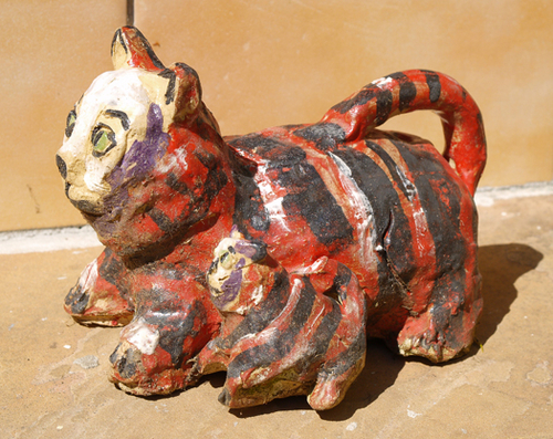 Sculpture-ceramic cat series 2