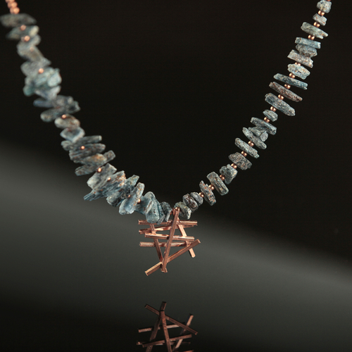Jewelry-Necklaces-Rough Kyanite and Copper Necklace