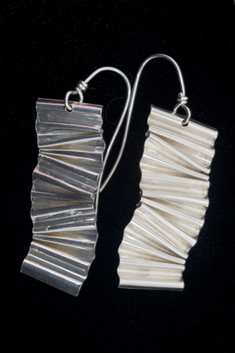 Jewelry-Earrings-Sterling Crimped Earrings