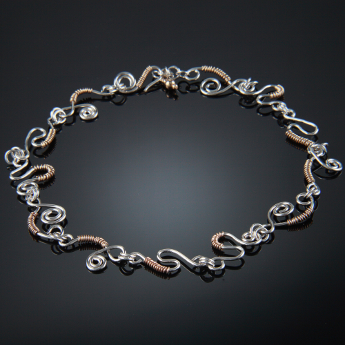 Jewelry-Necklaces-Sterling with Goldfilled wrappred Wire Necklace