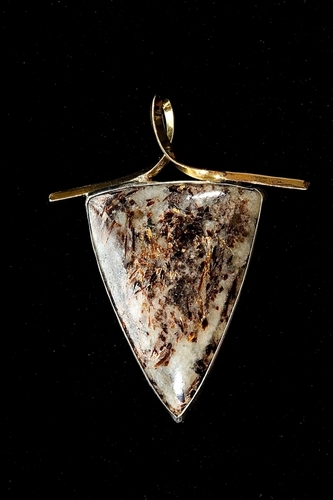 Jewelry-Lockets & Pendants-Astrophilite Sterling and 14k gold Pendant