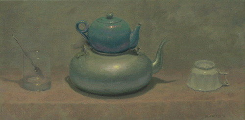 Painting-Teapots, Cup and Glass