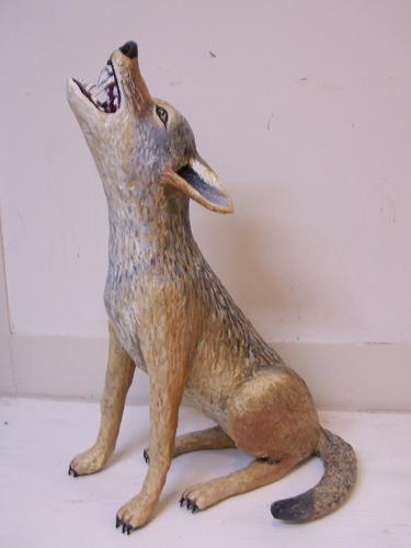 Sculpture-Expressionist-coyote howling