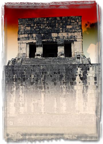 Digital Art-Temple Of  The Jaguar In Mist