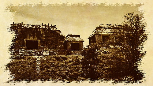 Photography-Color-Mayan Temples, sepia