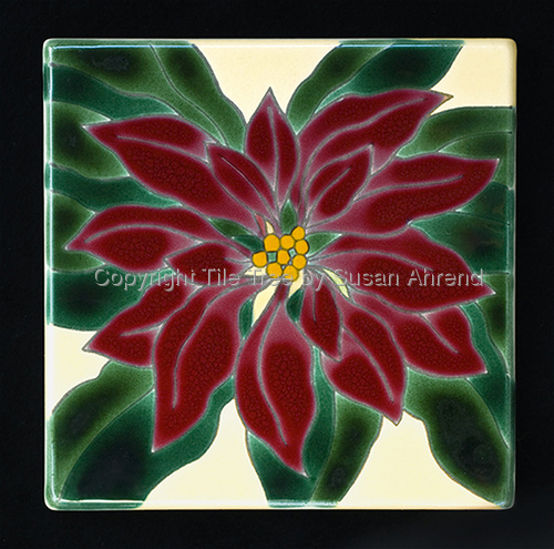 Ceramics-Tiles-Poinsettia - Glossy