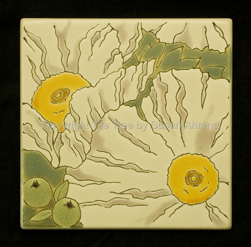 Ceramics-Tiles-Matilija Poppy