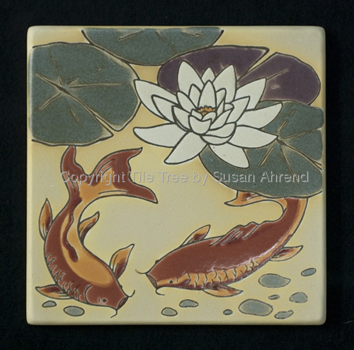 Ceramics-Tiles-Lily Koi - Cream