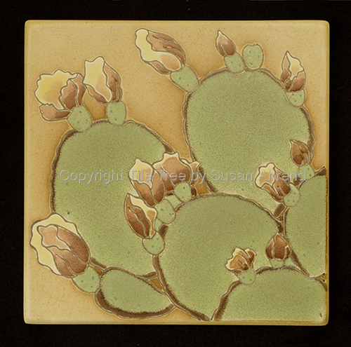 Ceramics-Tiles-Prickly Pear - Tan