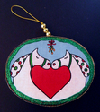 %22Love%20and%20Peace%22%20green%20ornament (thumbnail)
