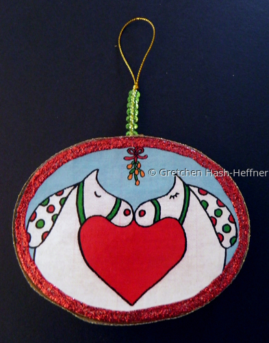 %22Love%20and%20Peace%22%20red%20ornament (large view)