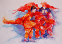 children in red